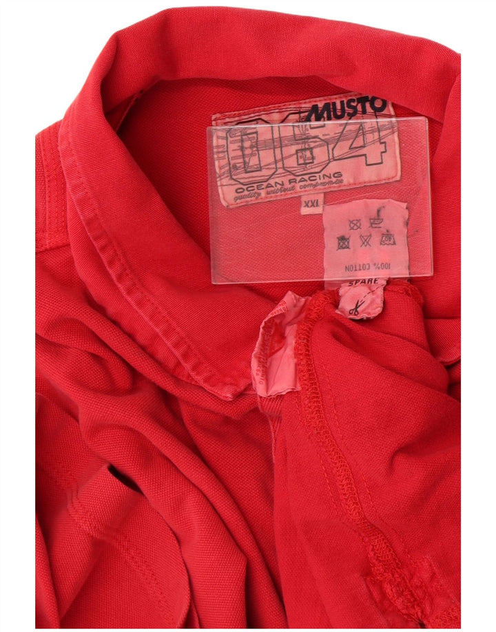 Polo da uomo Musto 2XL in cotone rosso