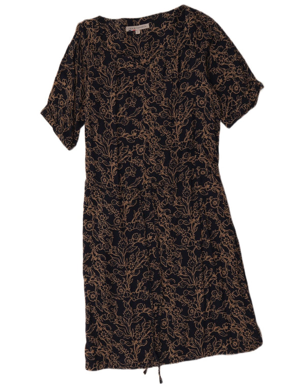 Crew Clothing Abito da donna a trapezio UK 12 Cotone floreale medio blu navy