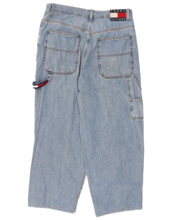 Jeans affusolati corti cargo da uomo Tommy Hilfiger W34 L25 cotone blu