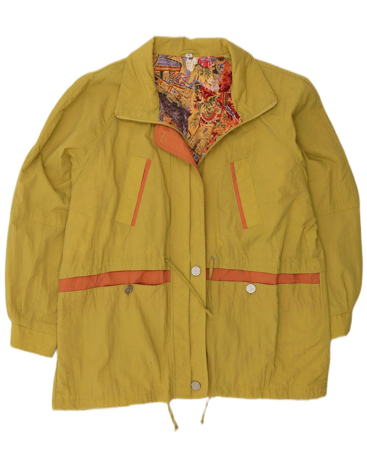 Giacca a vento oversize da donna vintage EU 42 grande in poliammide giallo
