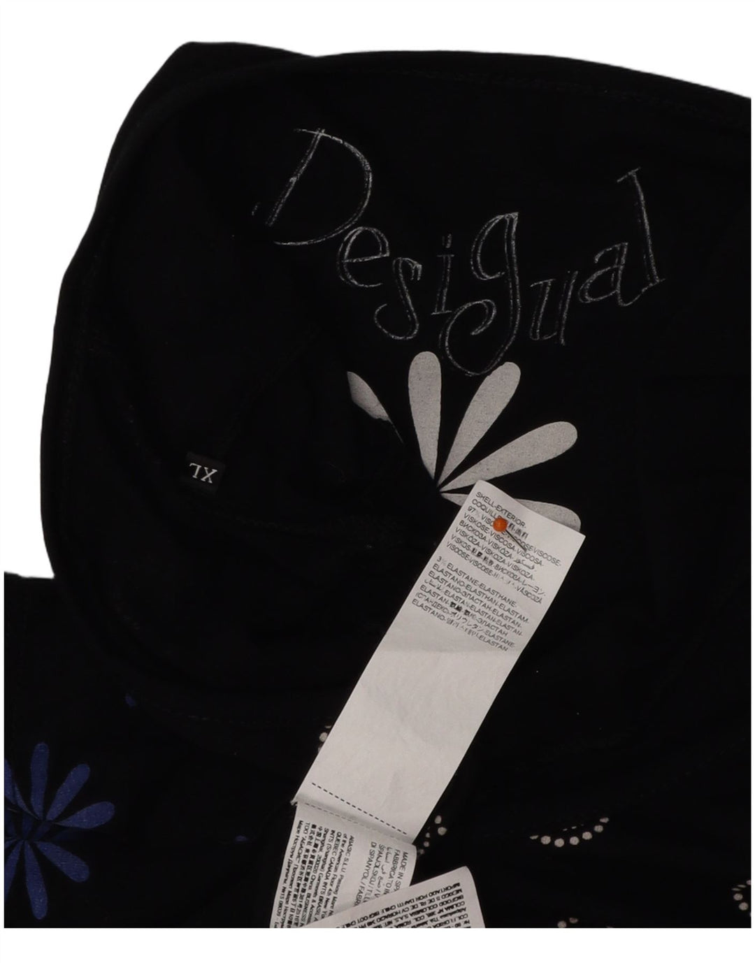 DESIGUAL Abito a trapezio da donna UK 18 XL Viscosa floreale nera