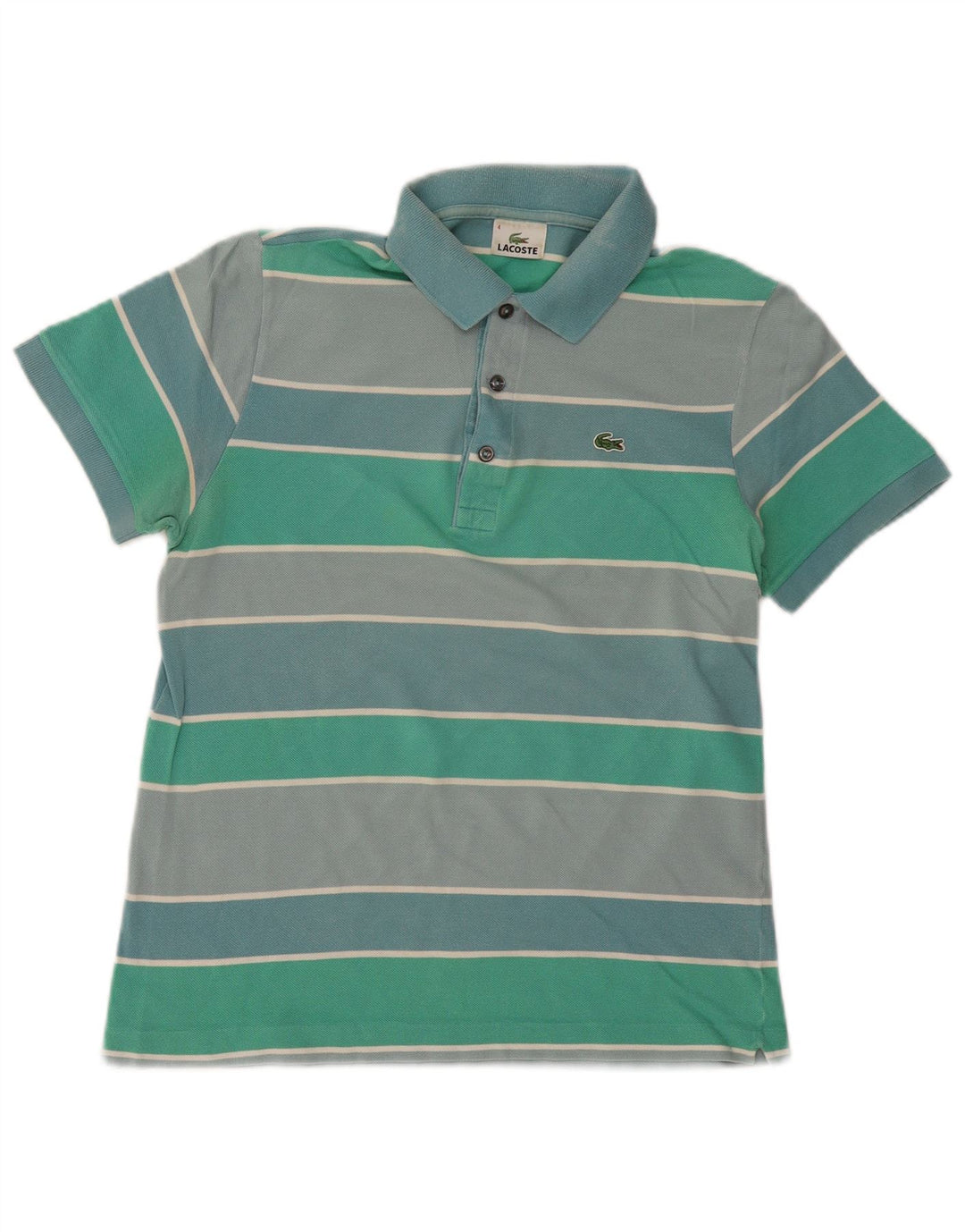 Polo da rugby da uomo Lacoste taglia 4 in cotone a righe verde medio