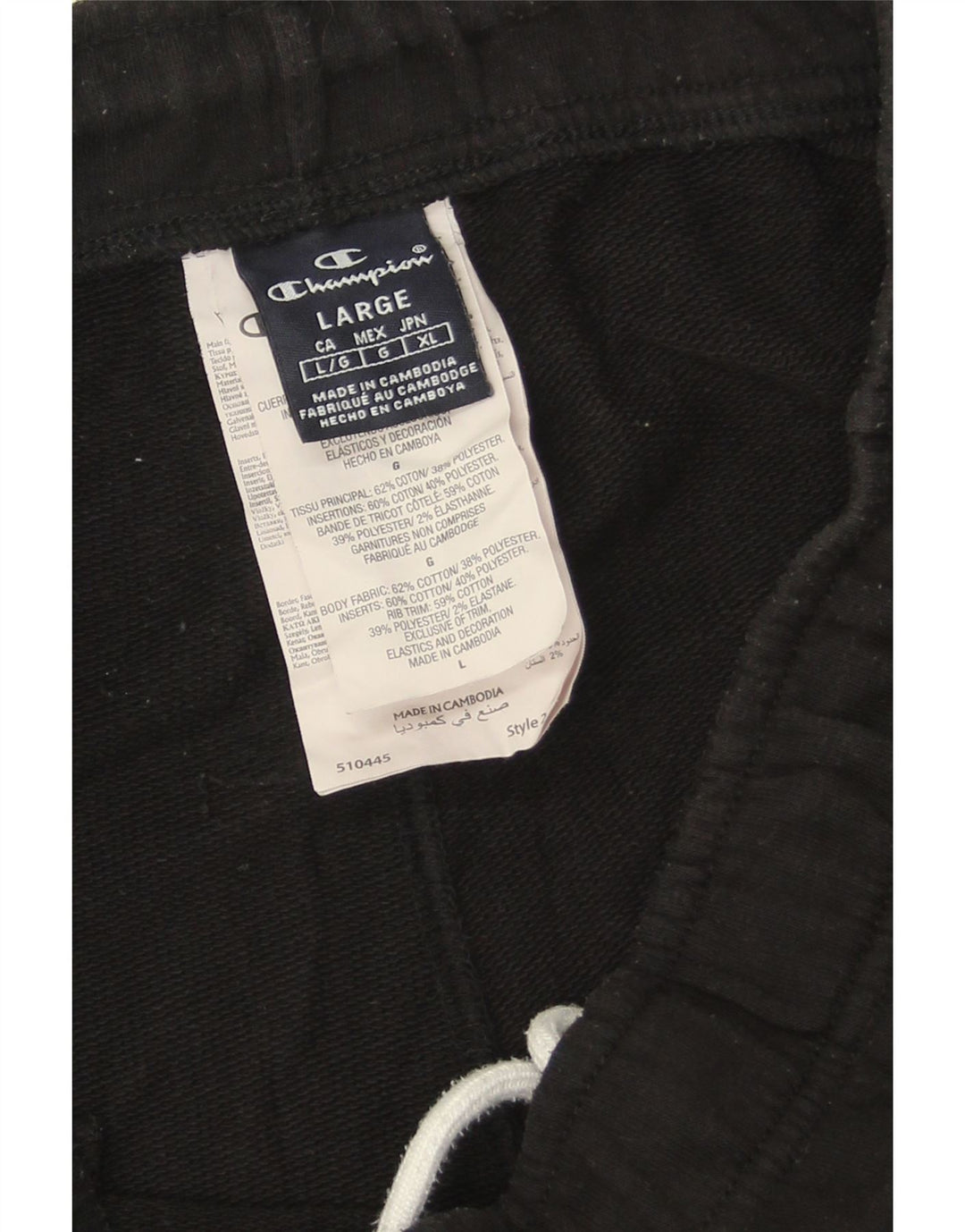 Pantaloni da tuta da uomo Champion Joggers grandi in cotone nero