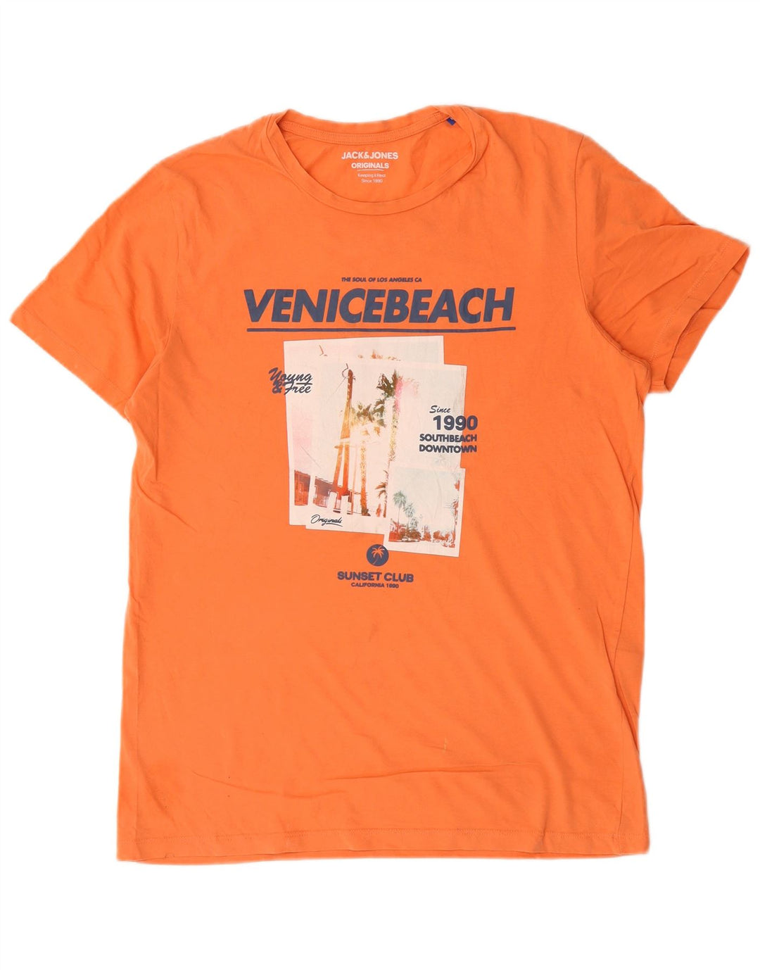 Jack & Jones T-shirt grafica da uomo grande in cotone arancione