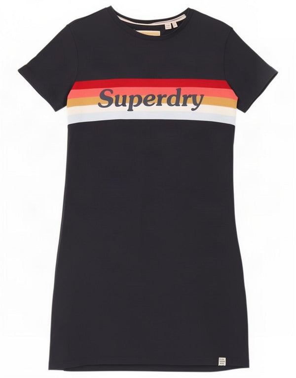 Superdry Abito T-shirt con grafica da donna UK 10 Small Blu navy Colourblock
