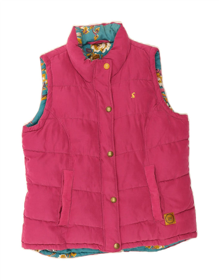 JOULES Womens Padded Gilet UK 14 Large Pink Polyester Vintage Joules and Second-Hand Joules from Messina Hembry 