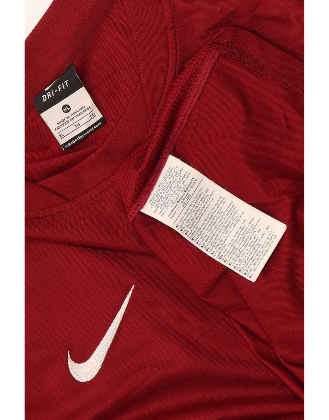 T-shirt Nike Dri Fit da uomo XL Borgogna in poliestere