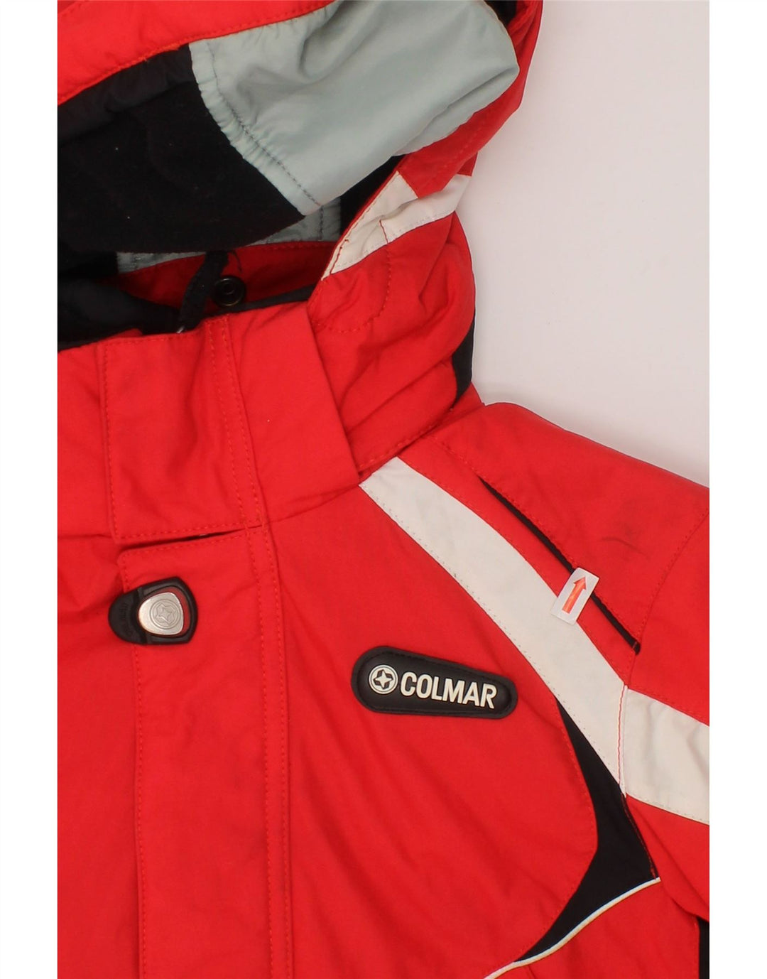 COLMAR Boys Hooded Windbreaker Jacket 7-8 Years Red Colourblock Polyamide Vintage Colmar and Second-Hand Colmar from Messina Hembry 