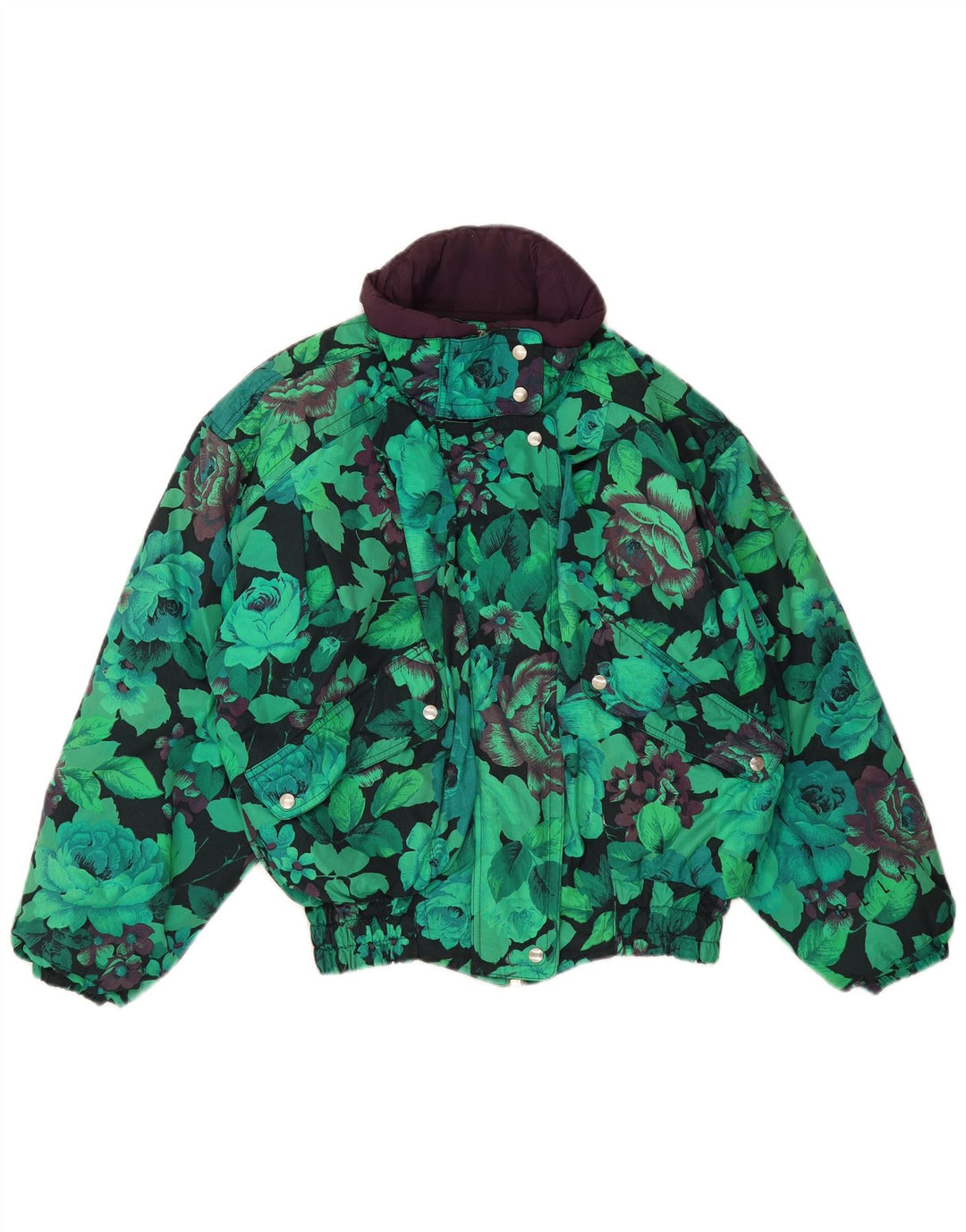 Giacca a vento oversize Belfe & da donna UK 12 Nylon floreale verde medio