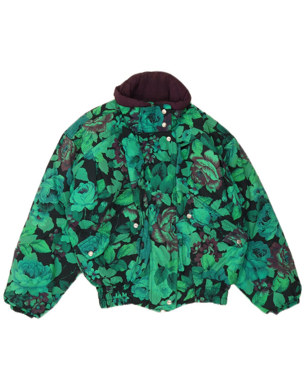 Giacca a vento oversize Belfe & da donna UK 12 Nylon floreale verde medio