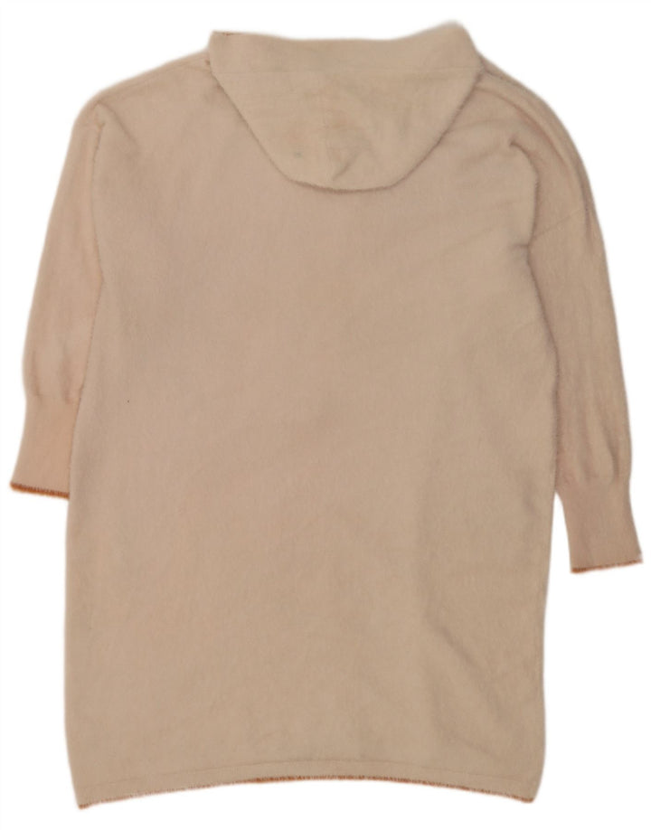 Ted Baker Maglione cardigan aperto oversize da donna con linea lunga UK 18 XL Beige