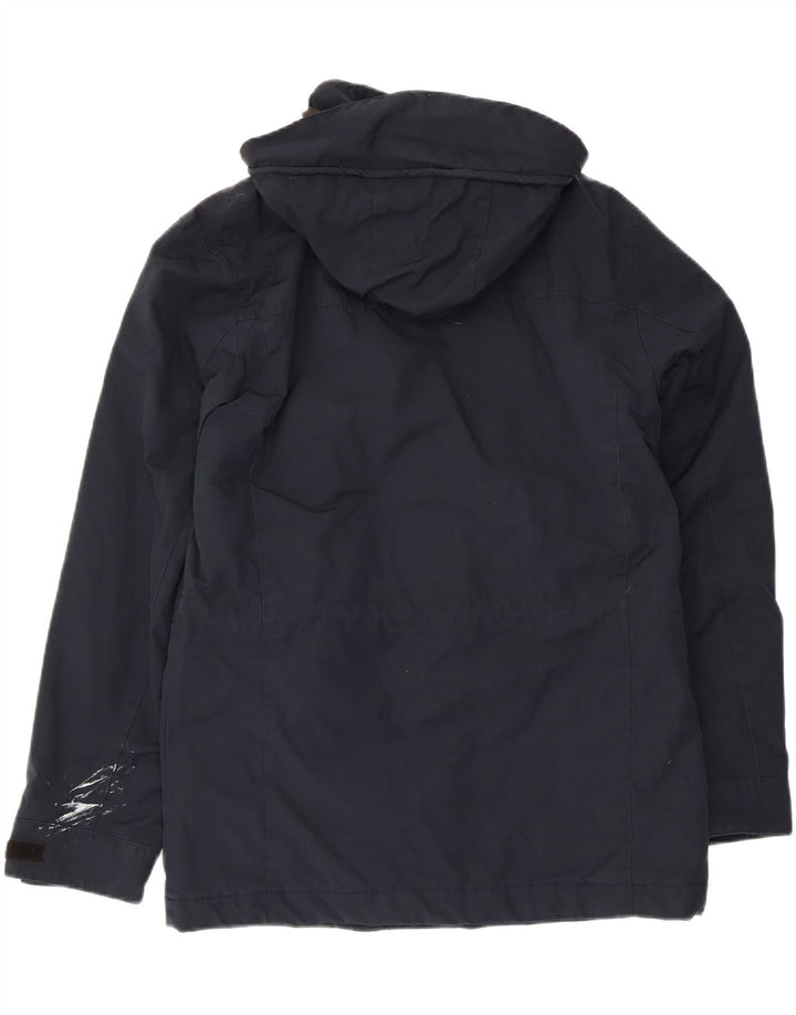 MARKS & SPENCER Giacca parka da uomo con cappuccio UK 36 Small Blu Navy