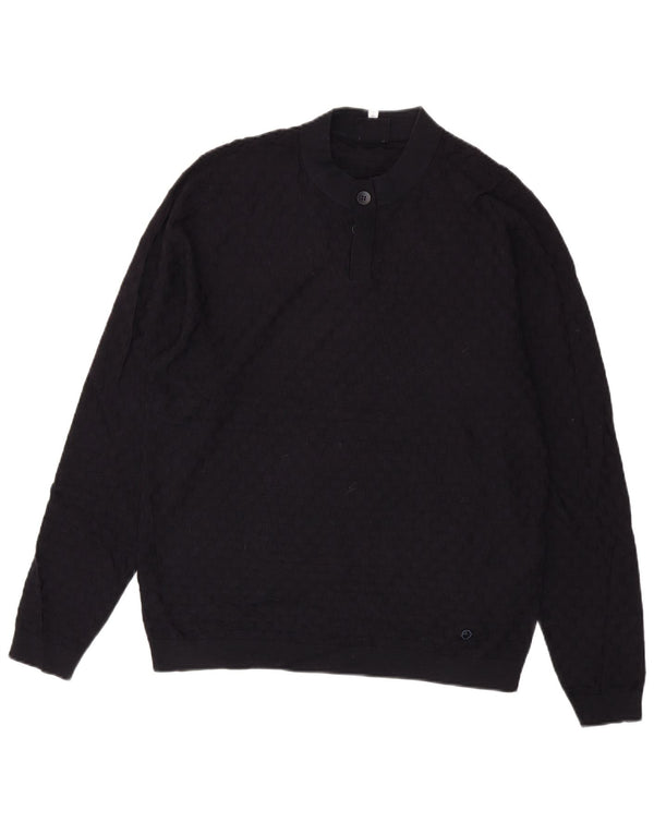 Armani Collezioni Maglione maglione girocollo da uomo EU 56 2XL Lana blu navy