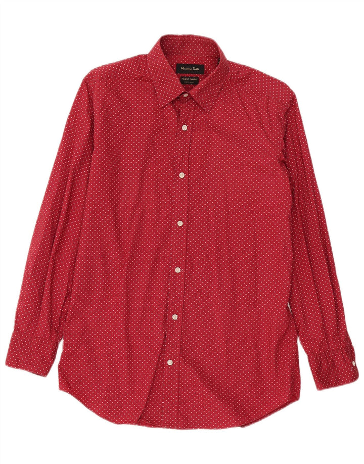 Camicia Uomo Massimo Dutti Piccola Maculata Rossa In Cotone