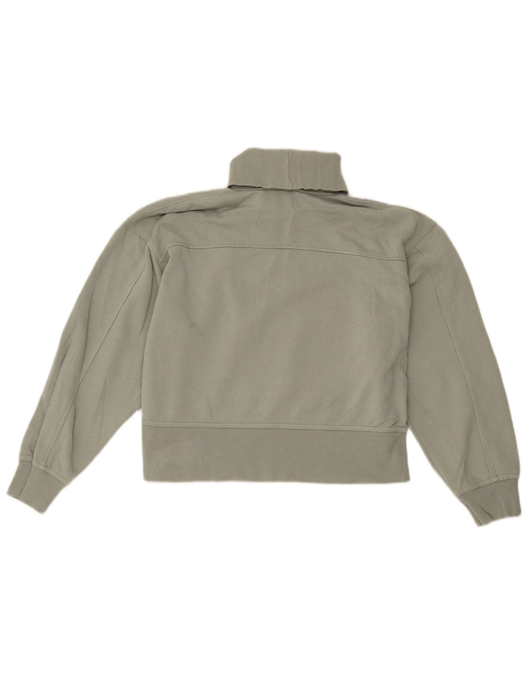 Felpa corta da donna Zara UK 14 cotone verde medio