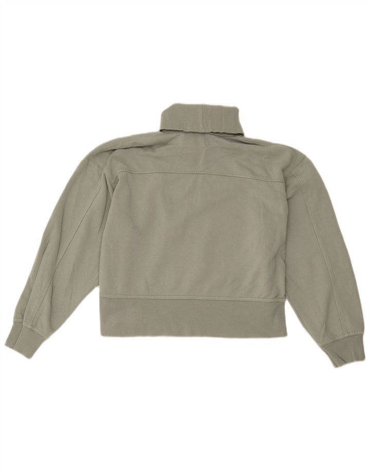 Felpa corta da donna Zara UK 14 cotone verde medio