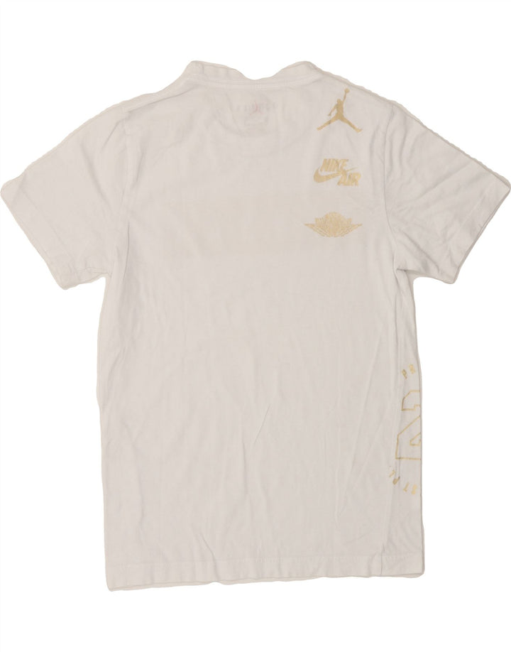 JORDAN Boys Graphic T-Shirt Top 10-11 Years White Vintage Jordan and Second-Hand Jordan from Messina Hembry 