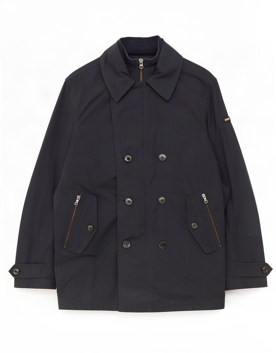 Cappotto doppiopetto da uomo Hackett UK 38 nylon blu navy medio