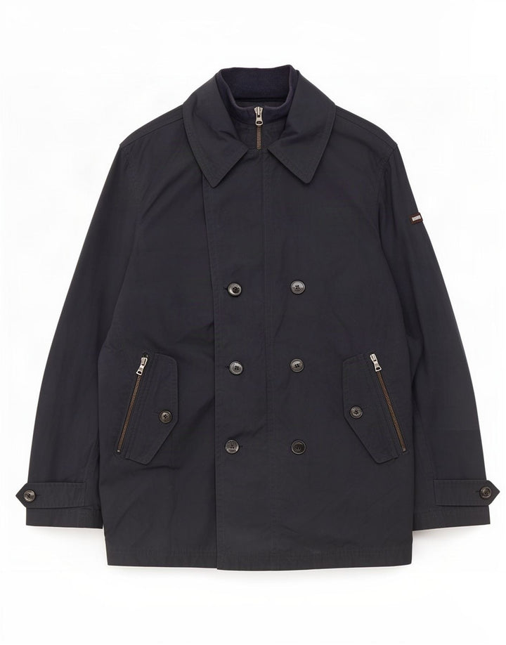 Cappotto doppiopetto da uomo Hackett UK 38 nylon blu navy medio