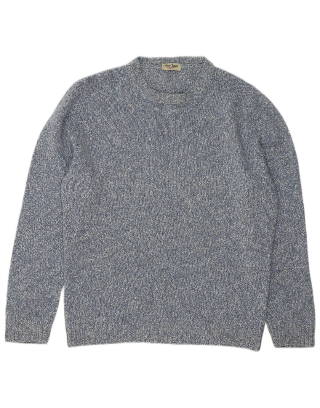 Maglione girocollo da uomo Gran Sasso IT 48 Cashmere screziato blu medio
