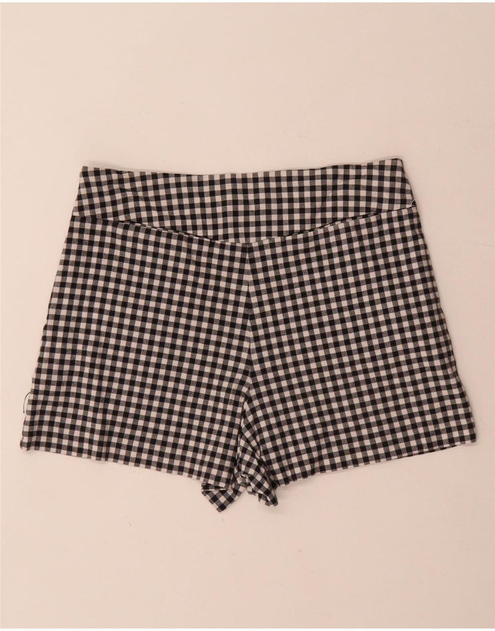 Pantaloni caldi Zara Trafaluc da donna medi W28 cotone a quadretti neri