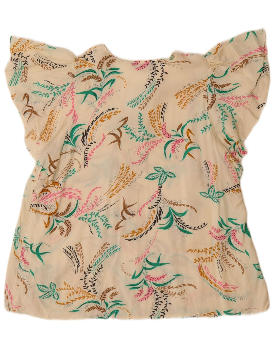 Top in camicetta da donna Marks & Spencer UK 14 grande bianco sporco floreale