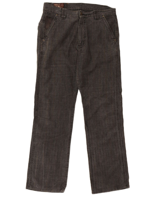 Pantaloni chino dritti da uomo Marlboro Classics W33 L31 grigio a spina di pesce