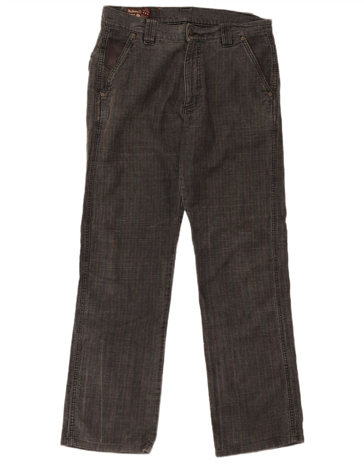Pantaloni chino dritti da uomo Marlboro Classics W33 L31 grigio a spina di pesce