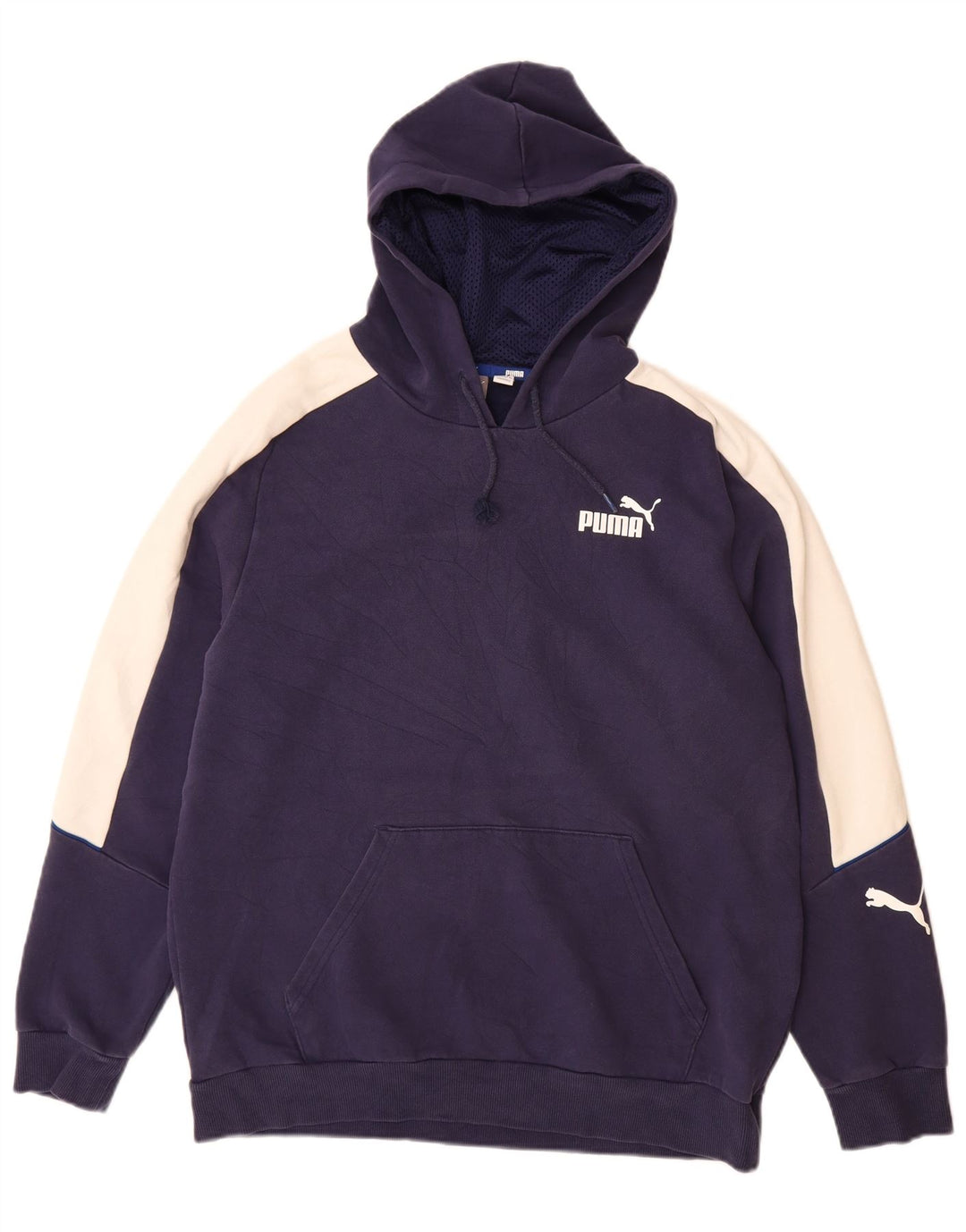 Tuta intera PUMA da uomo con cappuccio, taglia grande, in cotone color block blu navy