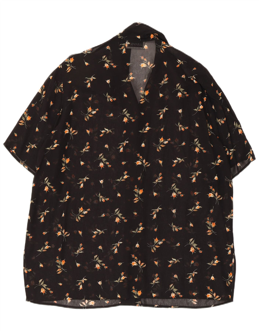 LUISA VIOLA Camicetta trasparente da donna UK 20 2XL Nera floreale