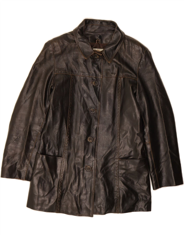 MASTERPELLE Womens Leather Jacket IT 46 Large Black Leather Vintage Masterpelle and Second-Hand Masterpelle from Messina Hembry 