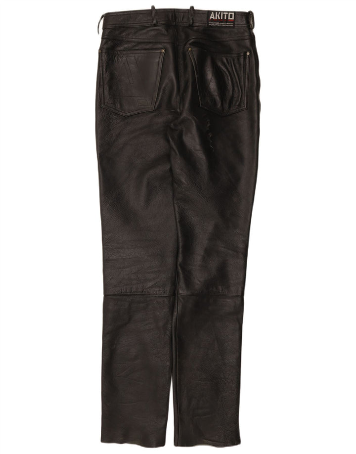 Pantaloni in pelle slim da uomo Akito W32 L34 Pelle nera