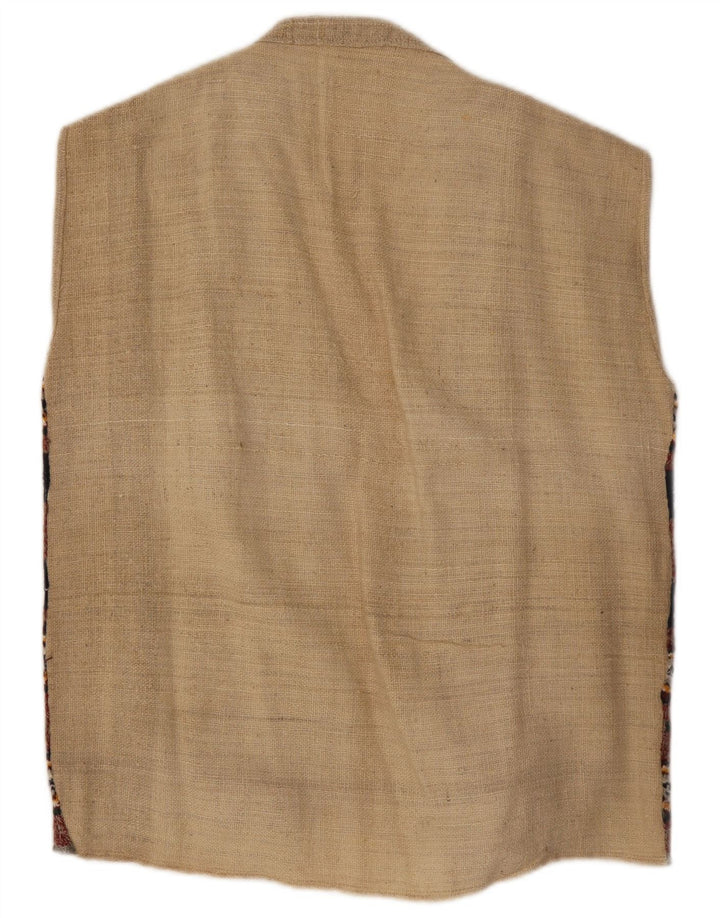Gilet aperto da uomo vintage UK 38 medio bordeaux geometrico