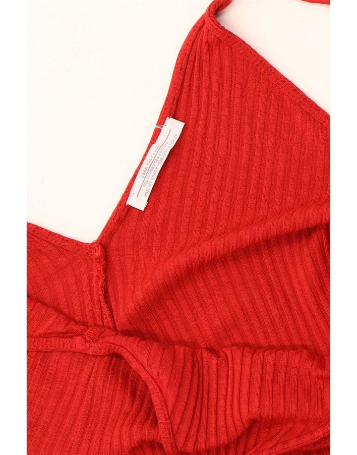 Tuta senza maniche Trafaluc da donna Zara UK 10 piccola rossa