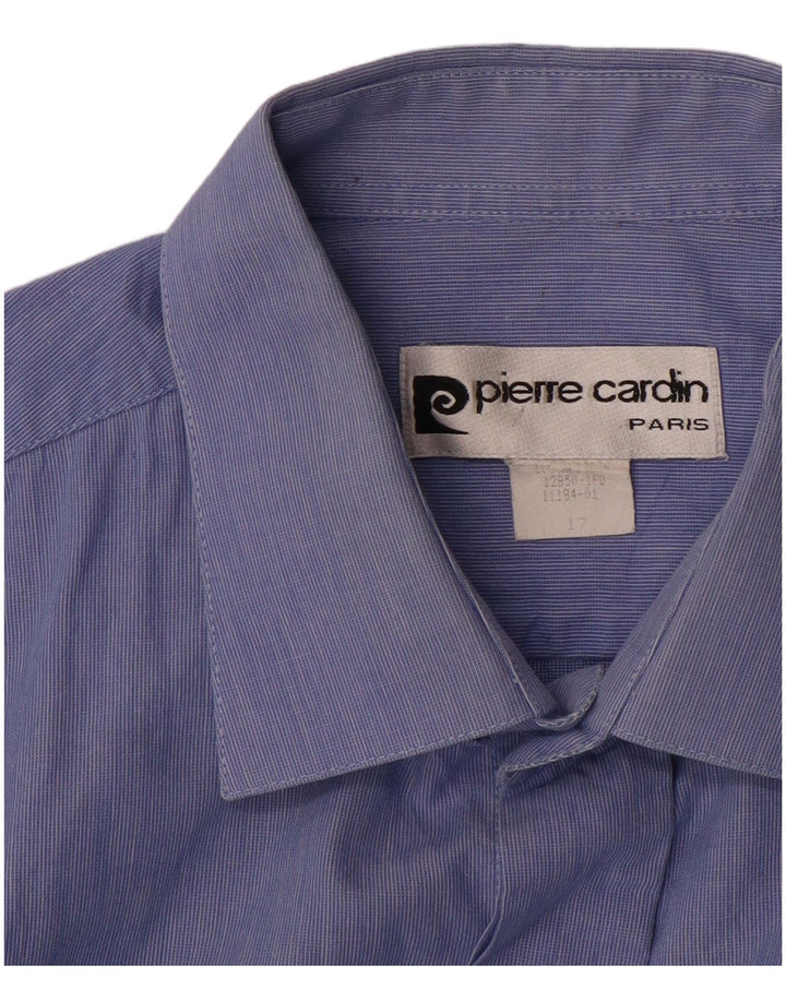 PIERRE CARDIN Camicia formale da uomo taglia 17 XL Gessato blu