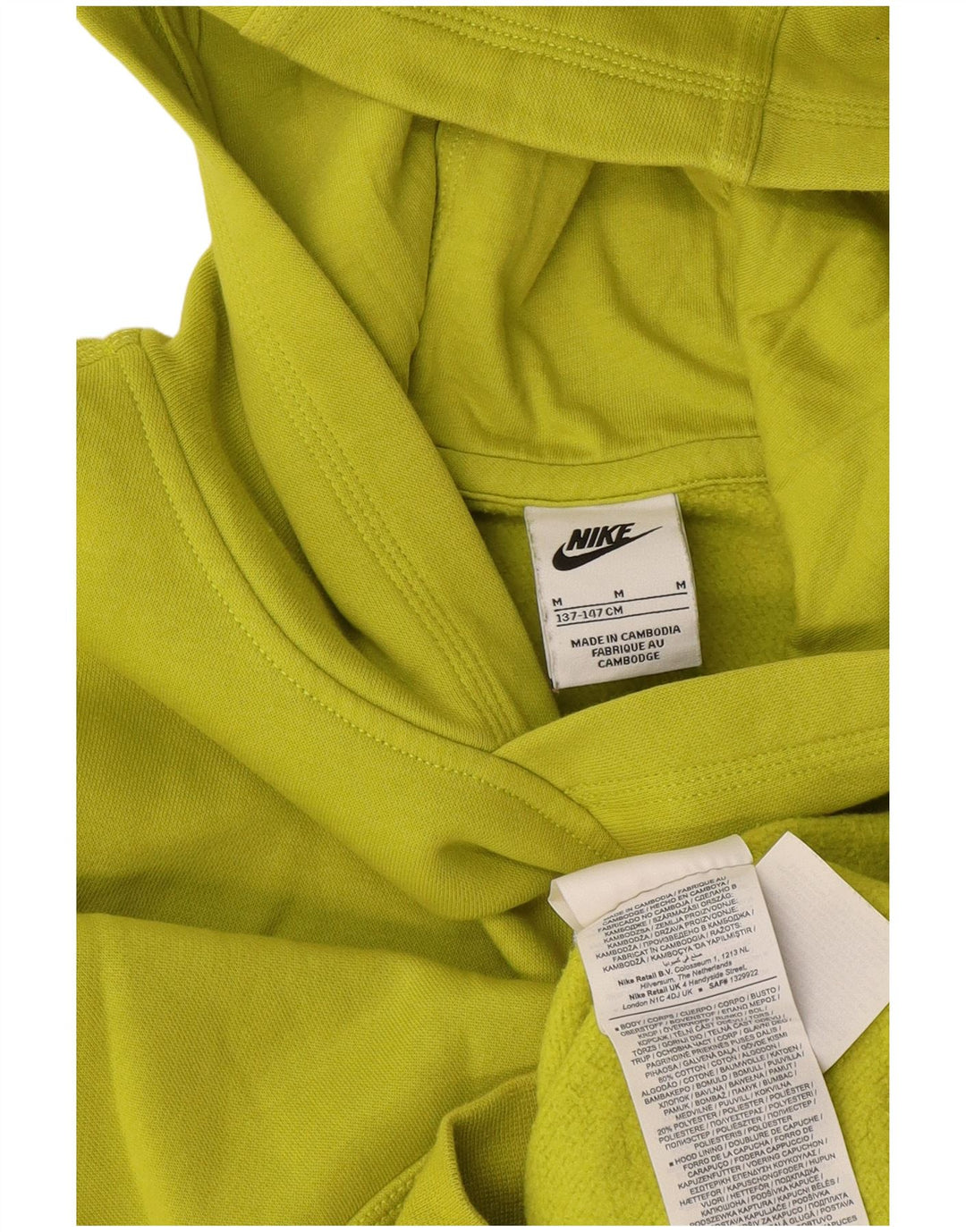 Felpa con cappuccio da ragazzo Nike 10-11 anni cotone giallo medio