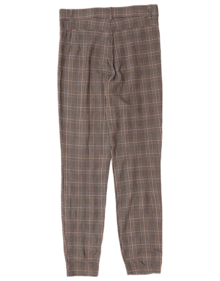 Pantaloni casual slim da donna Zara medi W28 L28 viscosa pied de poule grigia