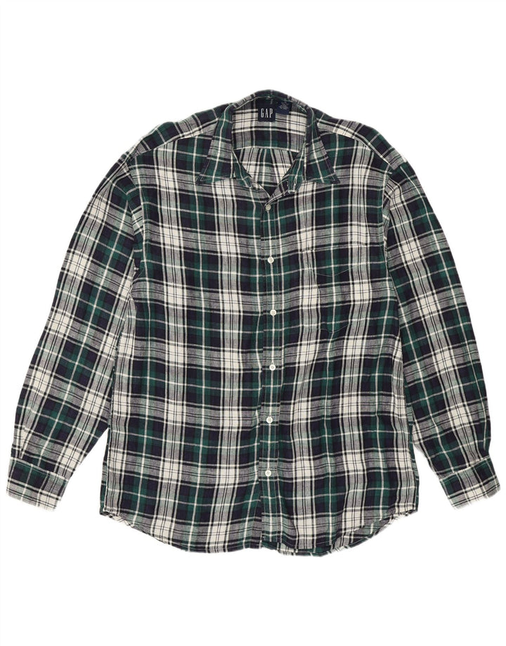 Camicia da uomo GAP in lino a quadri verde medio