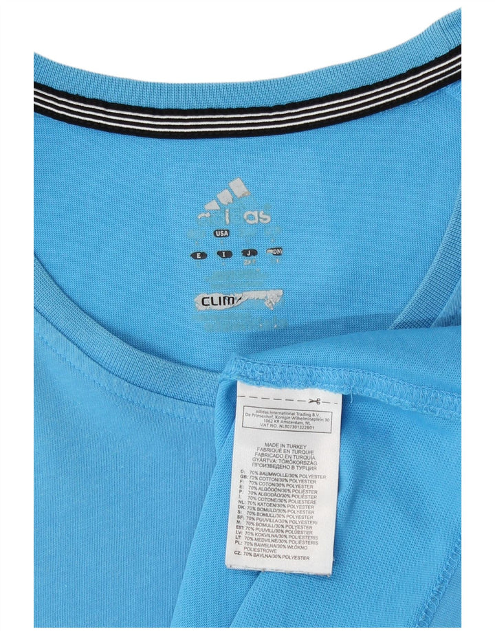 T-shirt Adidas Climalite da uomo grande in cotone blu