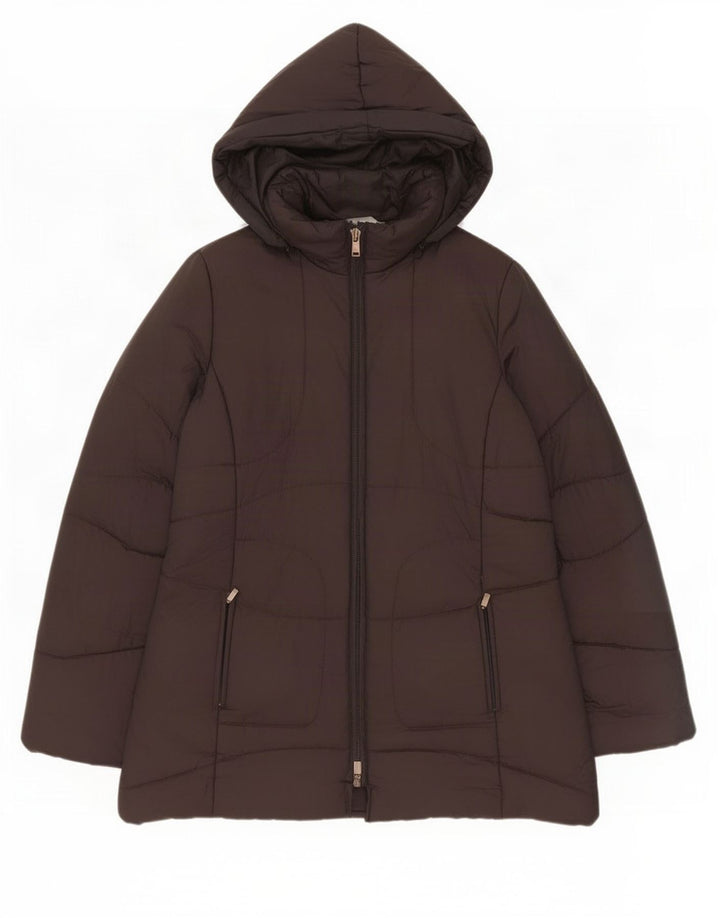 Cappotto imbottito con cappuccio da donna Intrend UK 12 Poliestere marrone medio
