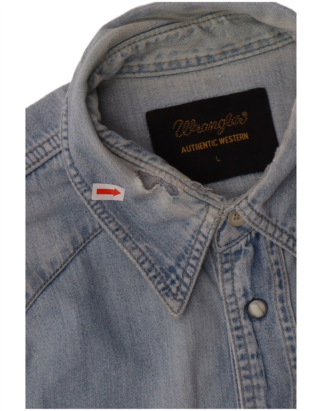 Camicia di jeans da uomo WRANGLER grande in cotone blu