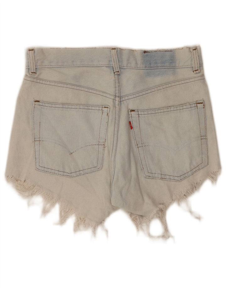 Pantaloncini di jeans invecchiati Levi's da donna W28 Blu medio