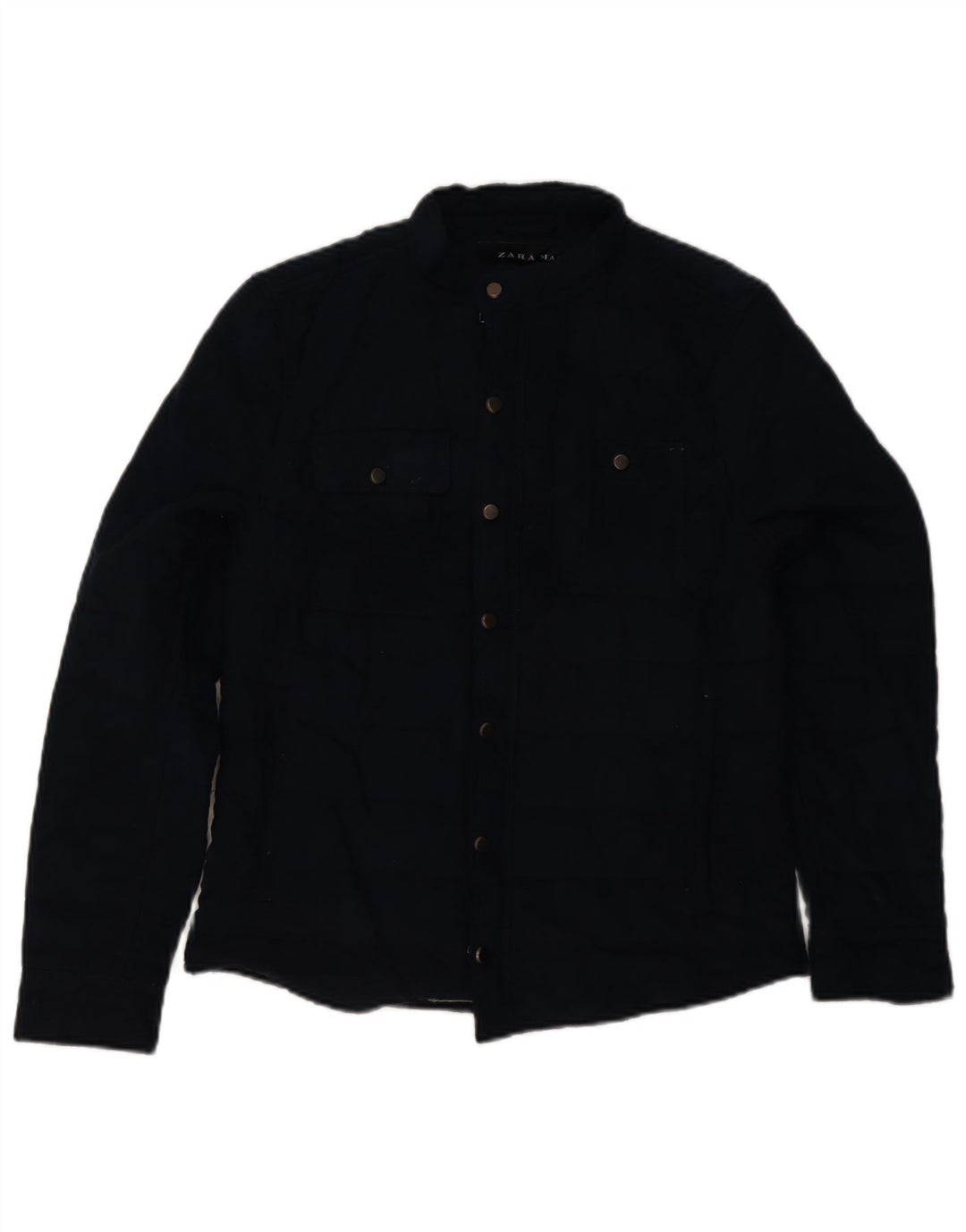Giacca imbottita da uomo Zara UK 36 Small poliestere blu navy