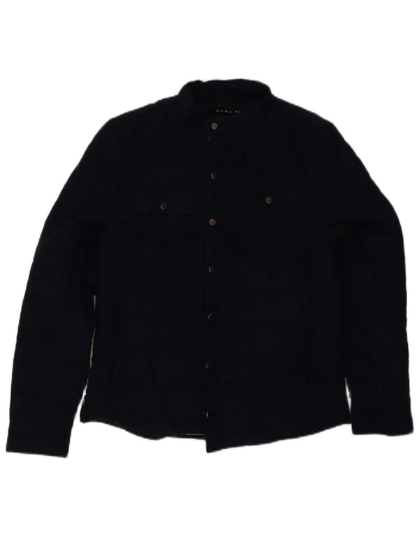 Giacca imbottita da uomo Zara UK 36 Small poliestere blu navy