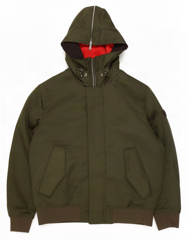 Giubbotto bomber con cappuccio da uomo Armani UK 40 grande poliestere kaki