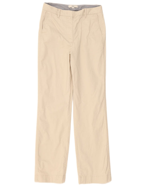 Pantaloni chino dritti da donna Marks & Spencer UK 10 piccoli W30 L32 Beige