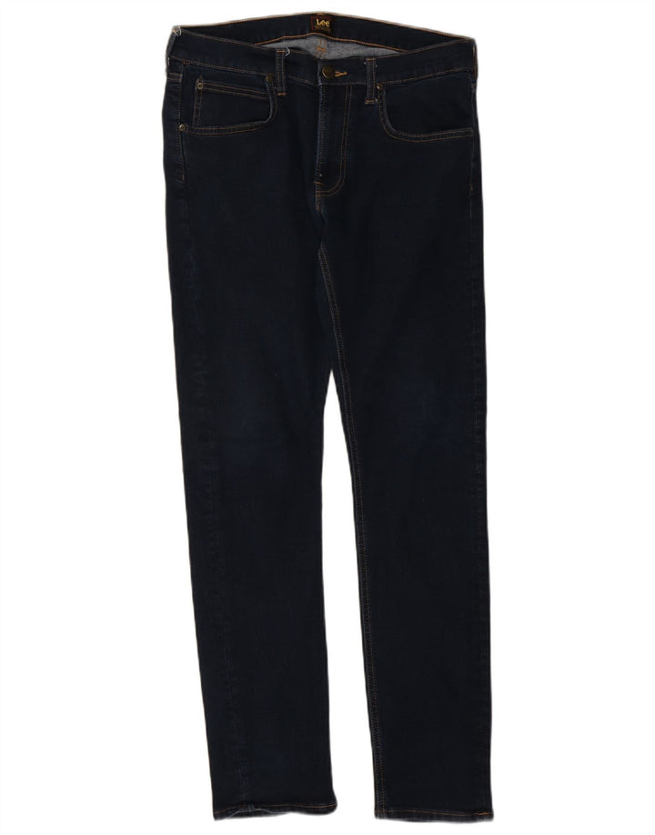 LEE Womens Luke Slim Jeans W32 L32 Navy Blue Cotton