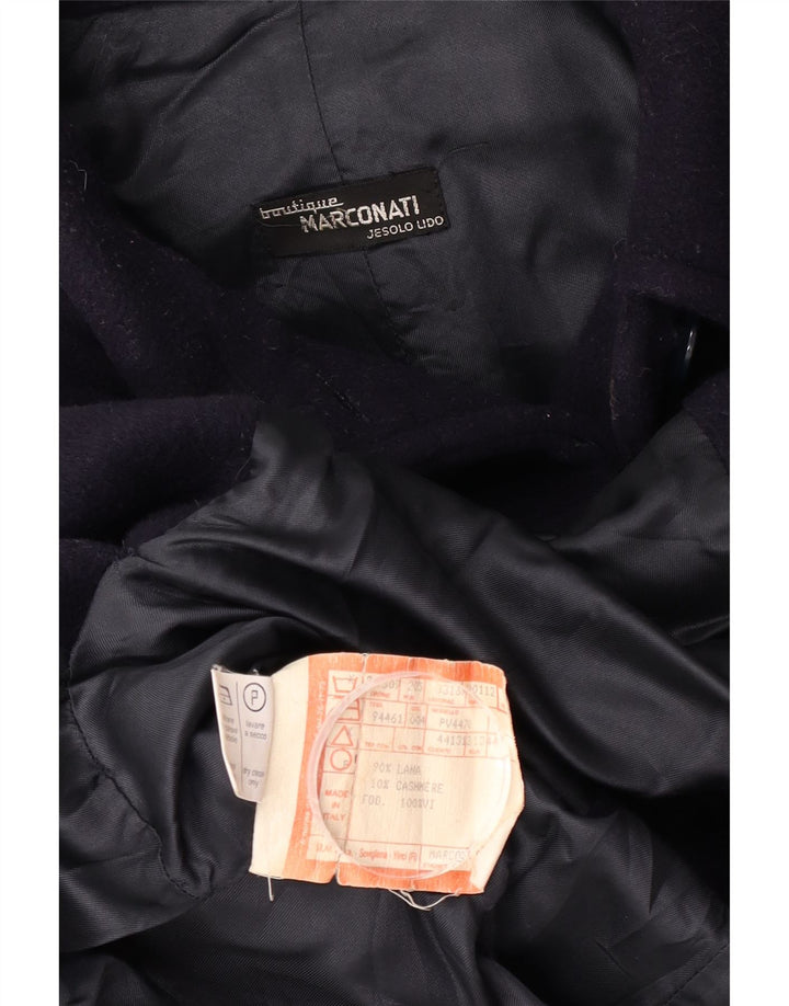 Soprabito vintage da donna IT 48 XL in lana blu navy