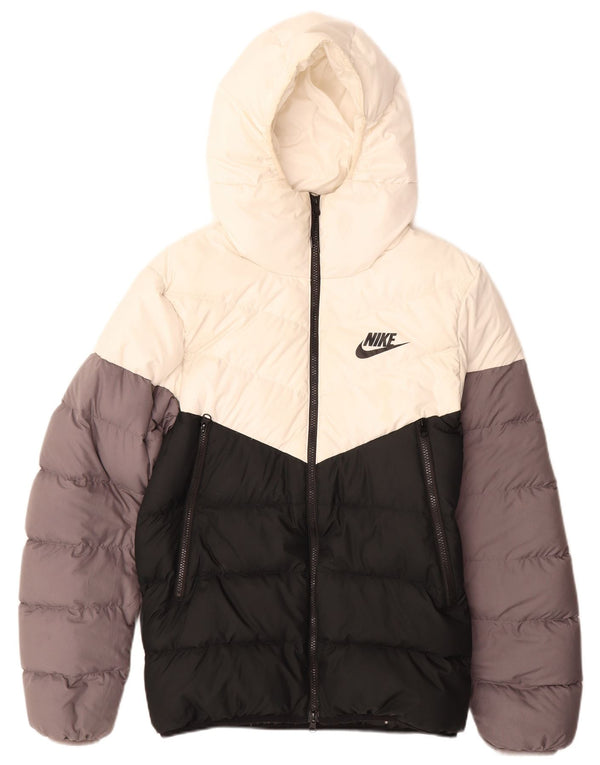 Giacca imbottita con cappuccio NIKE da uomo UK 36 Small multicolore Colourblock