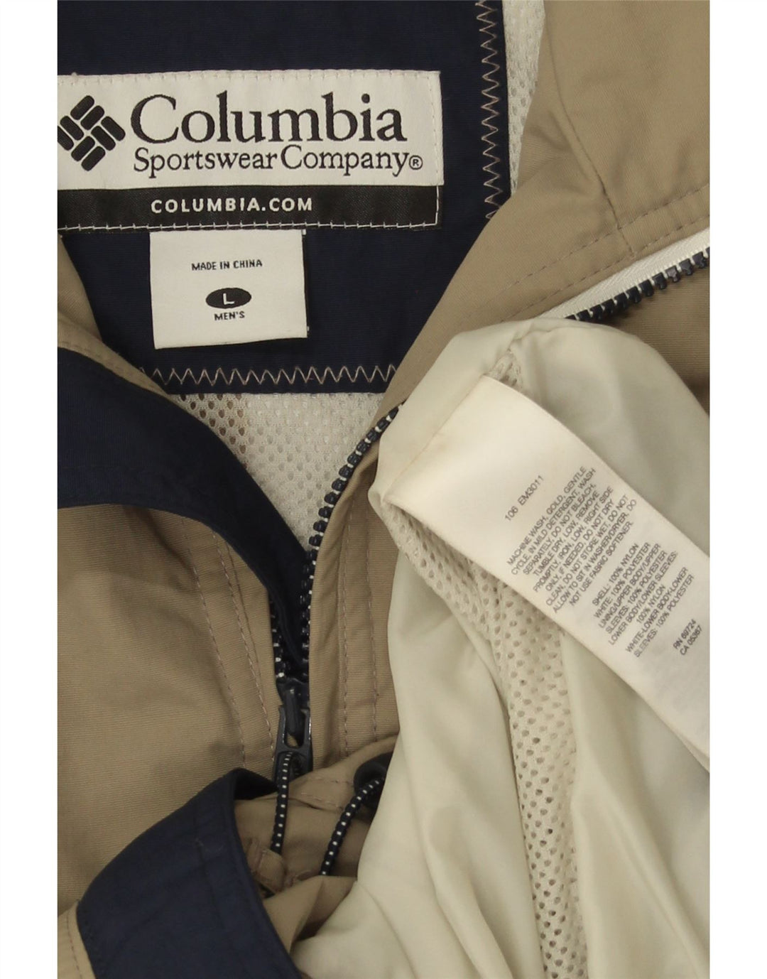 Giacca antipioggia da uomo Columbia UK 40 grande nylon kaki